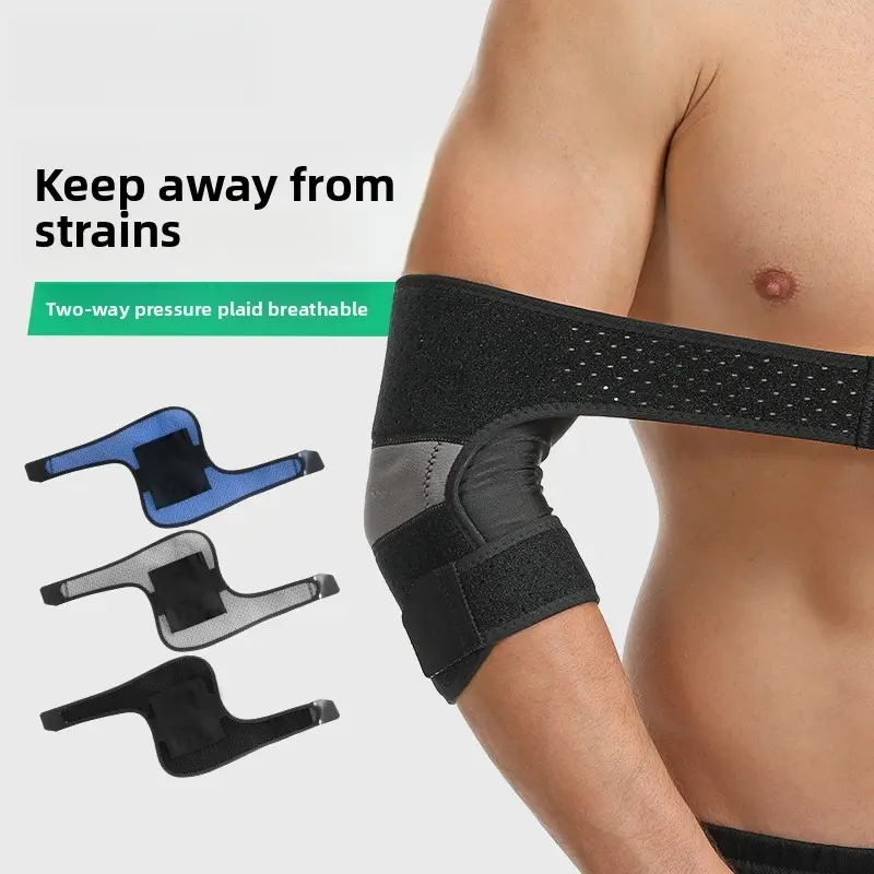 Compression Elbow Sleeves for Men, Breathable Neoprene Arm Support with Adjustable Strap for Firm Support in Weightlifting, 20x10cm, Anti-Injury Gear, 10 Cm Wide, 20 Cm Long