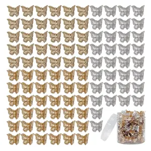 100 count Assorted Color Butterfly Hair Clips, Beautiful Mini Butterfly Hair Clips Hair Accessories for Women and Girls (, , copper)