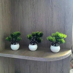 3pcs Artificial Miniature Potted Plants, Plastic Fake Plants for Home Office Bedroom, 12cm Garden Decor, Gift for Birthdays & Graduations, Artificial Flower Plant