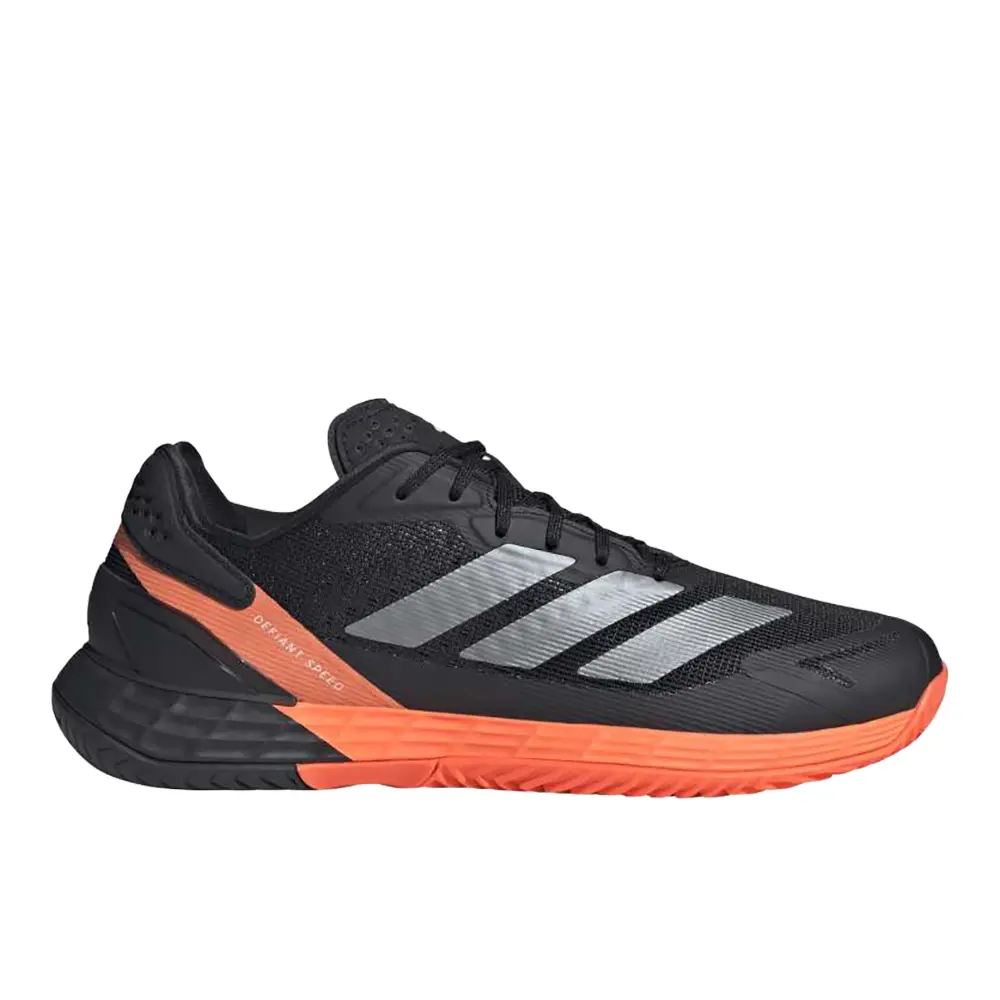 adidas Mens Defiant Speed 2 Tennis Sneakers Shoes - Black, Orange