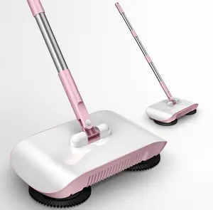 PHANCIR Manual Hand-Push Sweeping Machine, Multifunctional Non-Electric 360 Degree Rotating Floor Mop Broom Dustpan Household Cleaning Tools
