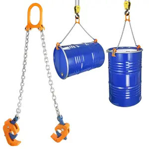Chain Drum Lifter 2000lbs/1T Oil Barrel Clamp Material Transport Tool with G80 Lifting Chain Drum Lifter Chain for 55 Gallon Drums equipment mechanic Heavy Duty