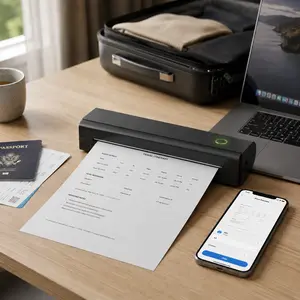Portable Inkless Bluetooth Printer, Wireless US Letter/A4 Thermal Printer for Phone, Laptop, Documents, PDFs, School, Travel, Home Office & Small Business Printing