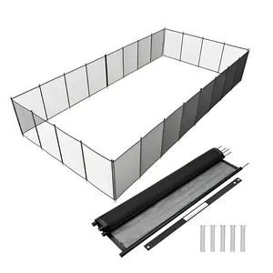 4x48FT 4x60FT Removable Mesh Pool Fence | Inground Swimming Pool Safety Fencing with Durable Aluminum Poles | Easy DIY Installation Child & Pet Protection