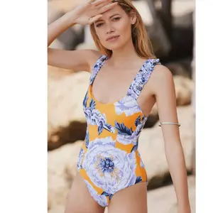 Anthropologie MAEVE Heidi Gathered-Strap One-Piece Swimsuit SMALL