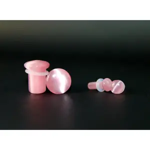 Pink Cat Eye Single Flare Plugs Pair of Gauges 3mm-16mm