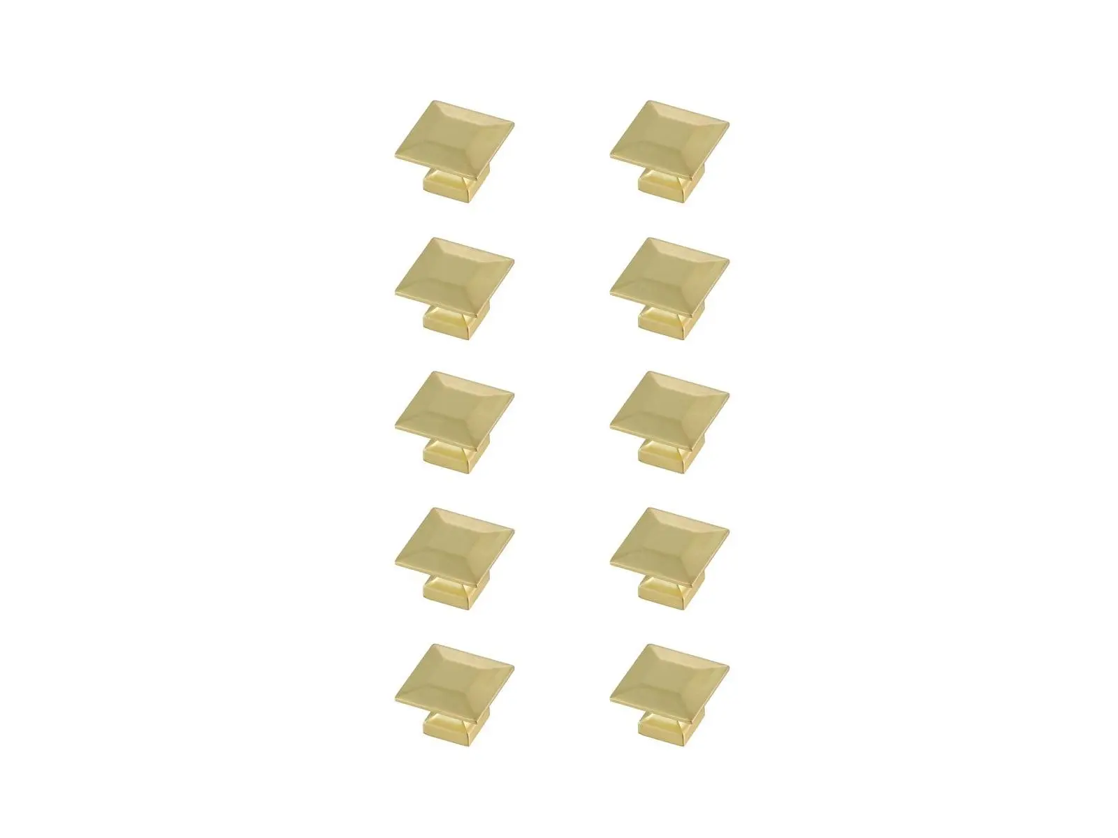 212 MAIN Cecil Square Knob, 1.3 in., Brushed Gold, Modern Elegant Decor, KB2025-GD-10PK, 10-Pack Multipack Door Hardware