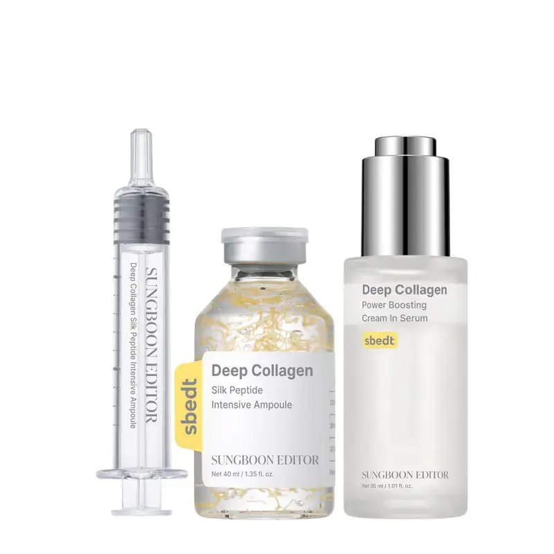 TikTok Exclusive Korean Collagen Ampoule & Serum Set with eight kinds of hyaluronic acid. It firms skin, boosts collagen, moisturizes, reduces fine lines and anti-aging, suitable for all skin types for daily skincare