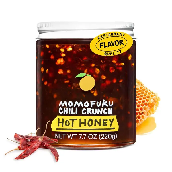 Momofuku Hot Honey Chili Crunch by David Chang 7.7 oz, Oil with Premium Wildflower Honey, Garlic and Shallots, Chili Crisp for Cooking, as Sauce or Topping
