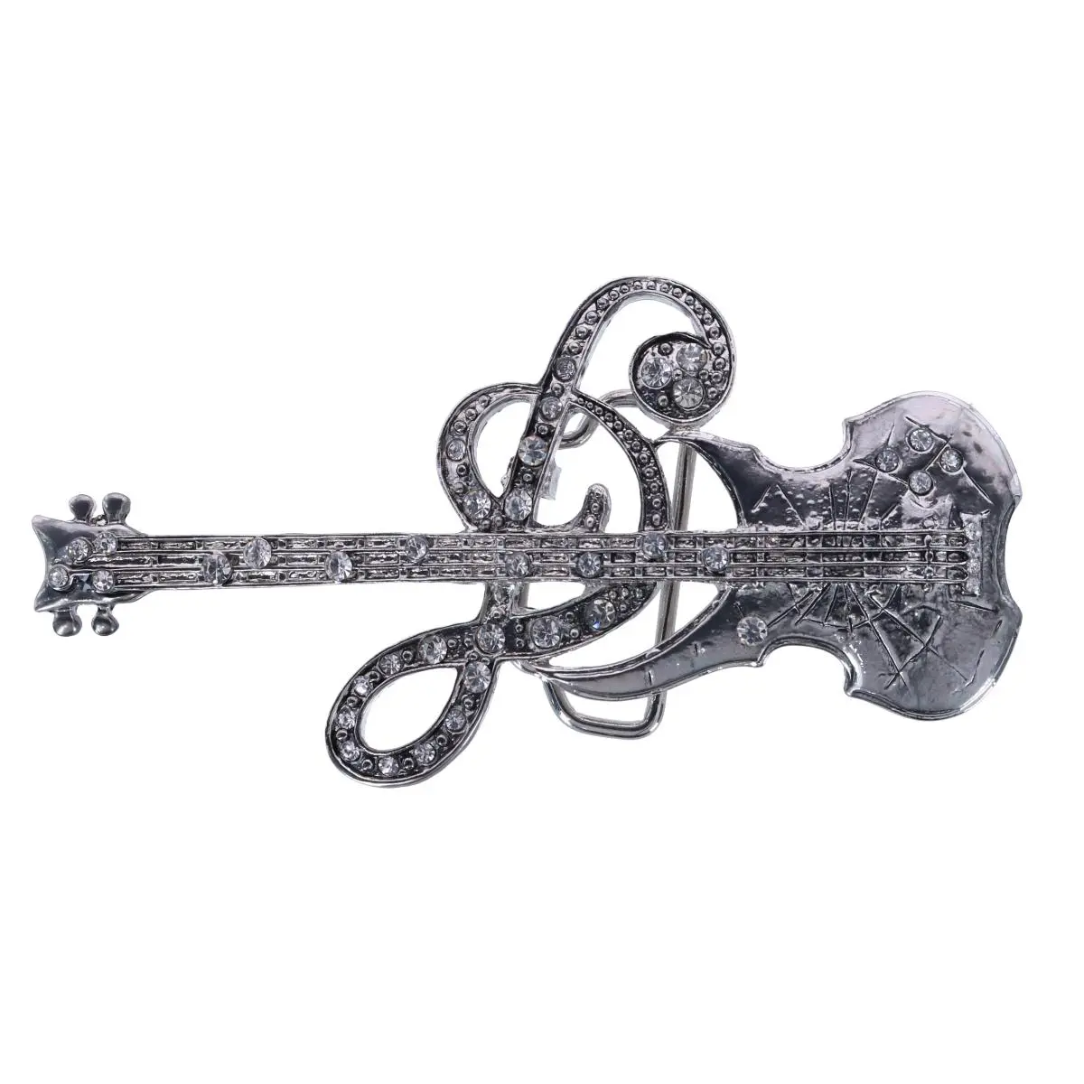 ctm Women's Belt Buckle, Decorative Rhinestone and Alloy Metal Guitar Design, Lightweight Fashion Accessory for 1.5 Inch Fashion Belts, Decorative Belt, Lightweight Buckle