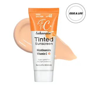 [ESSE & LIFE] Lightweight Sunscreen for Daily,Lightweight Facial Sunscreen with Vitamin C and Vitamin E, for All Skin Type (40ml), Bronze，Gift，Waterproof - Sweatproof