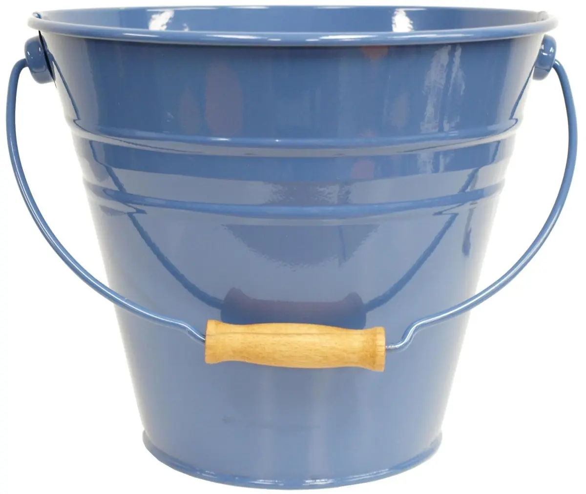 Blue Enameled Galvanized Pail - Fun Home Care Container Bucket