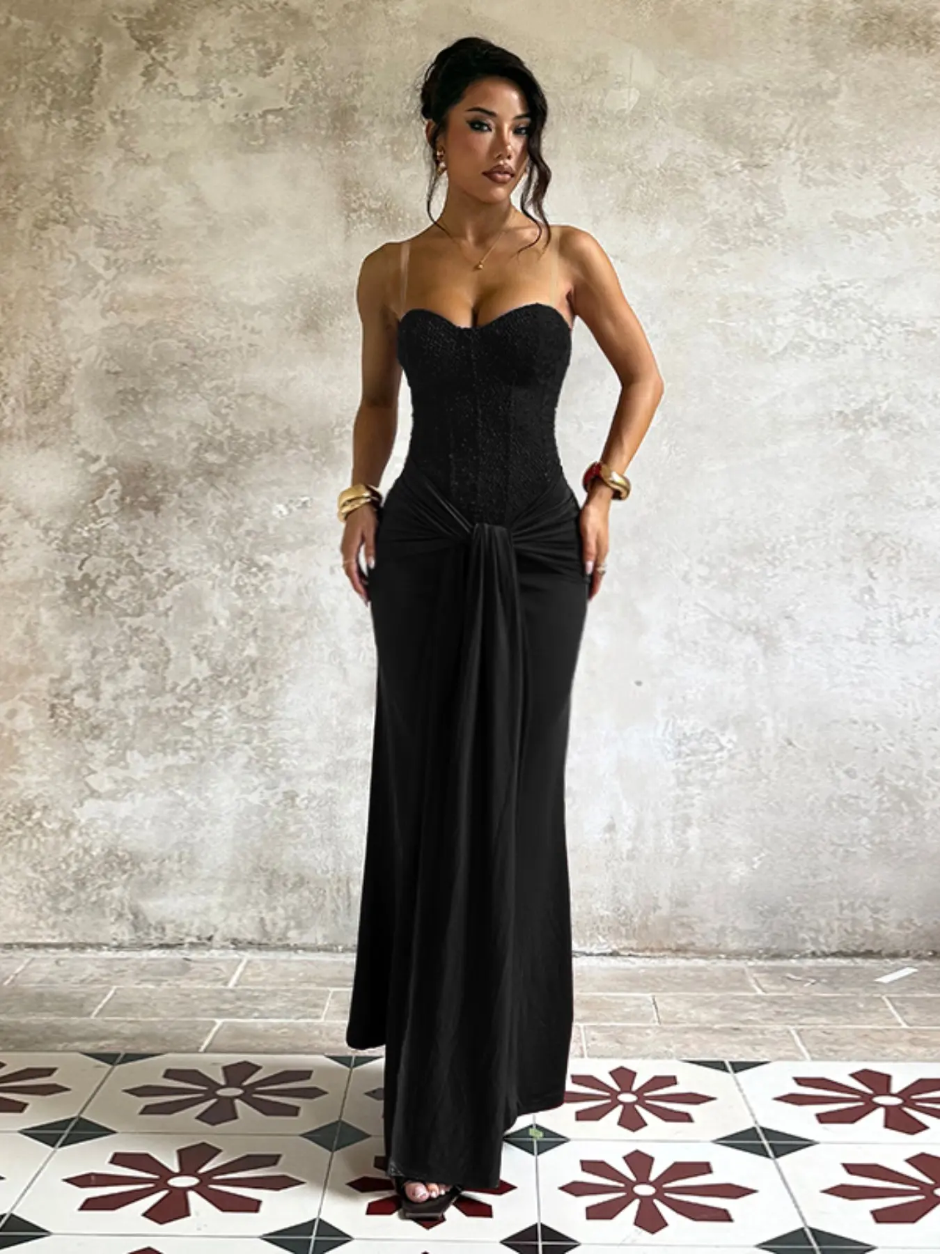 chocolate brown satin maxi dress Satin Maxi Dress