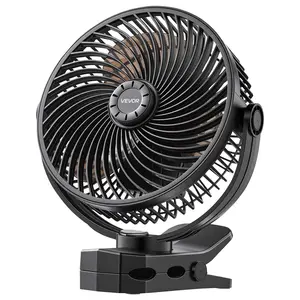 【Father's Day】VEVOR Portable Clip Fan, Rechargeable Clip On Fan, USB Port with 3 Speeds & Circulation Mode, Strong Airflow Sturdy Clamp, Long Runtime for Desk, Golf Cart, Outdoor Camping Treadmill, Office, Black