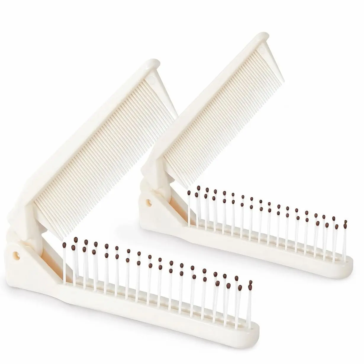 2 Pack Folding Hair Combs, Foldable Comb Brush Combo, Mini Protable Folding brush for Purse Bags Porket, Travel Size Hair Comb, Small Pocket Combs for Women Men and Kids