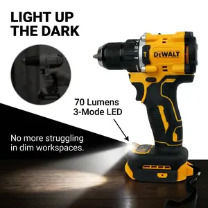 DEWALT DCF805 20V Brushless Impact Drill Driver For Home Repair And Installation With 90Nm Torque LED Work Light Wrench Lithium High Power Cordless  Pack Battery M18 Set Tool Electrician Multi-Function task diy industrial electric