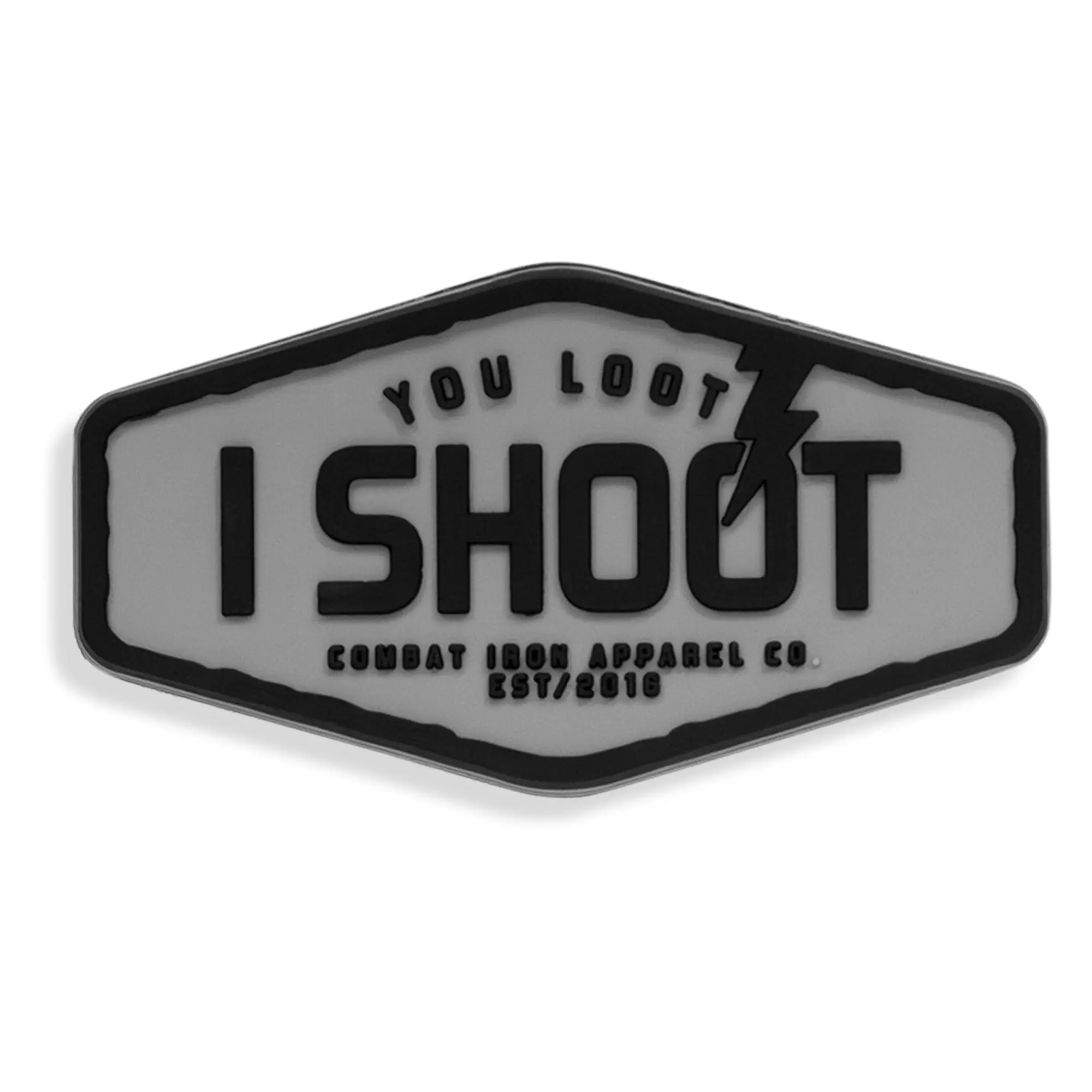 You Loot I Shoot PVC Patch - 1.5" Tall, 3" Wide, No-Nonsense Combat Style Car & Motorcycle Interior Decoration Accessory