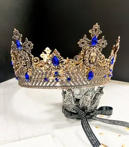 King Crown for Men, Royal Men's Crown, Prince Tiara for Wedding