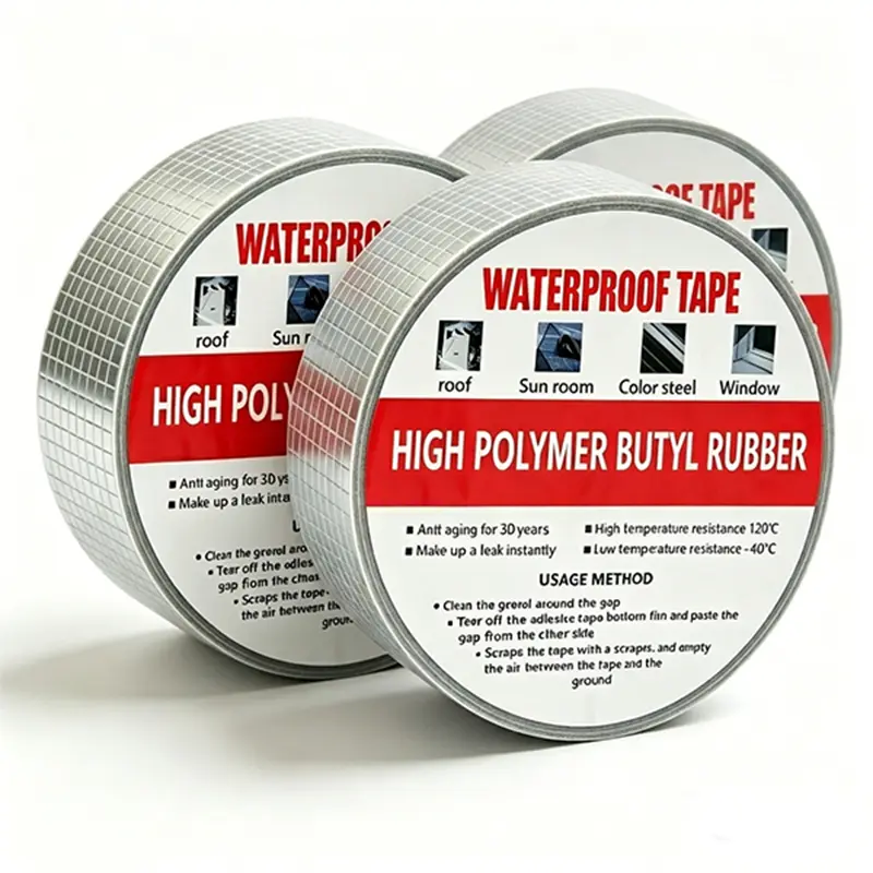 【PRO SEALING TECH】 Extra-Wide Self-Adhesive Aluminum Foil Butyl Rubber Tape - Strong Adhesive, Waterproof, Anti Leak, Heat Resistant, Airtight Seal for Plumbing Professionals, Concrete/Glass Structural Sealing, 20year Seal Waterproofing Strip