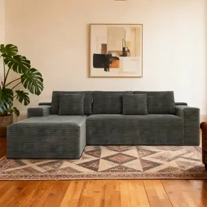 NMXVXMN 104" Boneless Cloud Sectional Couch Sofa with Comfy Chaise - Modern L Shape Sofa for Living Room Bedroom Apartment Lounge,No Assembly Required