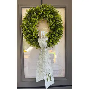 Green Floral Wreath Sash - Embroidered and Personalized