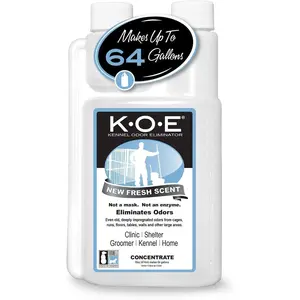 Eliminator Concentrate – K.O.E. Odor Eliminator for Strong Odor for Cages, Runs & More – Pet Odor Eliminator for Home & Kennel w/Safe, Non-Enzymatic Formula (Fresh Scent, 16 oz)