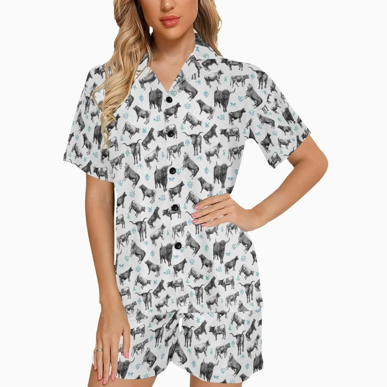 Baha Ranch Cattle and Brands Women's Western Pajama Set