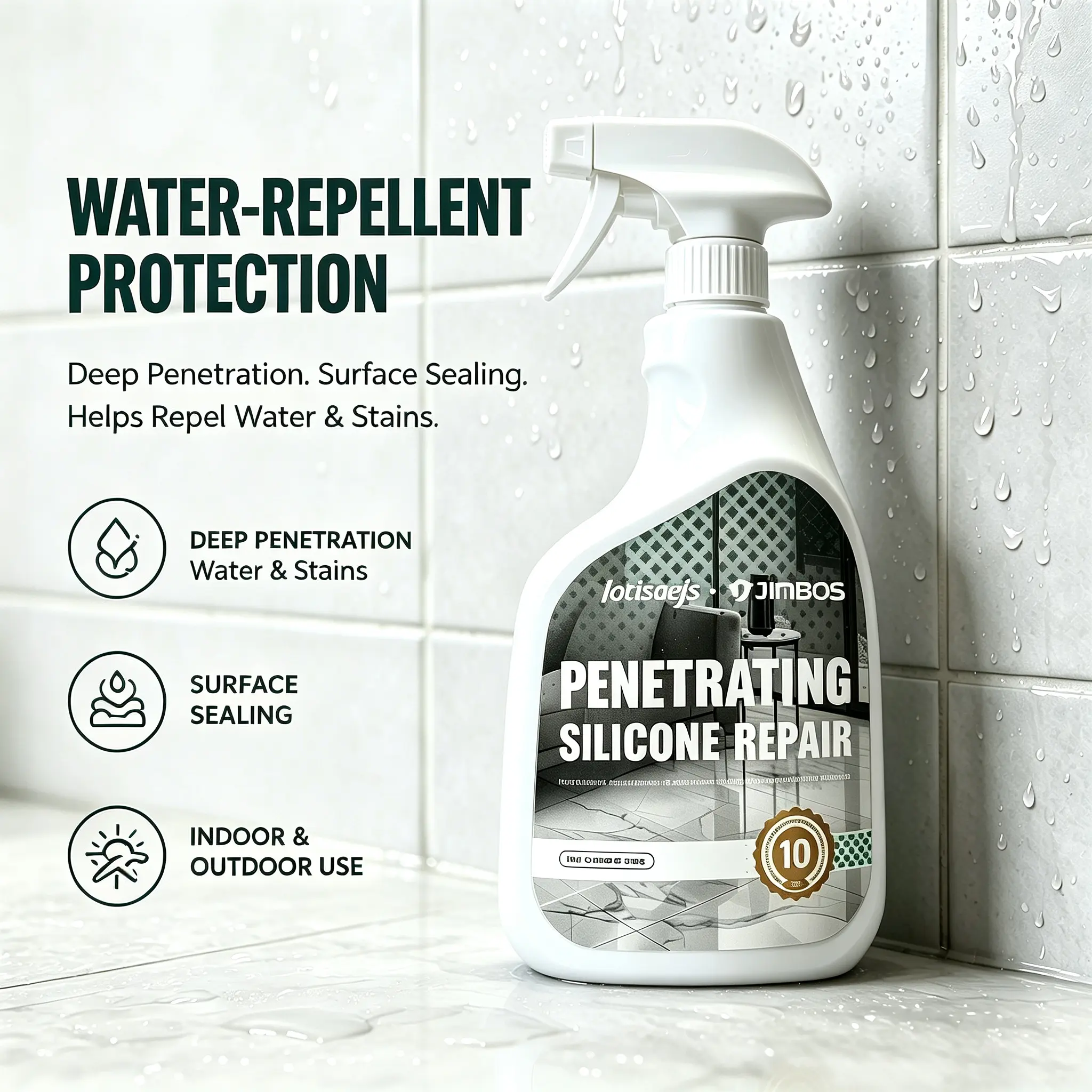 Deep Penetrating Silicone Waterproof Sealant Spray - 500ml(16.9 fl oz) Invisible Quick-Setting Sealants for Concrete, Tile, Brick, Stone, Seals Minor Gaps, Repels Moisture & Stains, Indoor/Outdoor Home Improvement Use