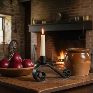 Wrought Iron Curled Candle Holder