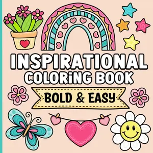 Bold and Easy Inspirational Coloring Book: Simple Large Print Motivational Quotes for Adults and Seniors for Stress Relief.