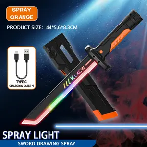DIYCOM RGB Lightsaber USB Rechargeable Lightsaber with 7 Color Modes Spark Effect Bright Lighting for Party Cosplay New Year Gift