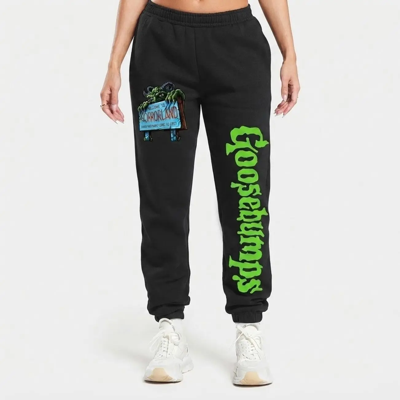 Goosebumps Horrorland Halloween Sweatpants, Monster Pants, Horror Graphic Joggers, Spooky Halloween Lounge Pants, Retro Unisex Streetwear