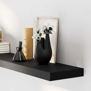 Wallniture Ronda 60'' Hidden Floating Bracket Shelf - Black