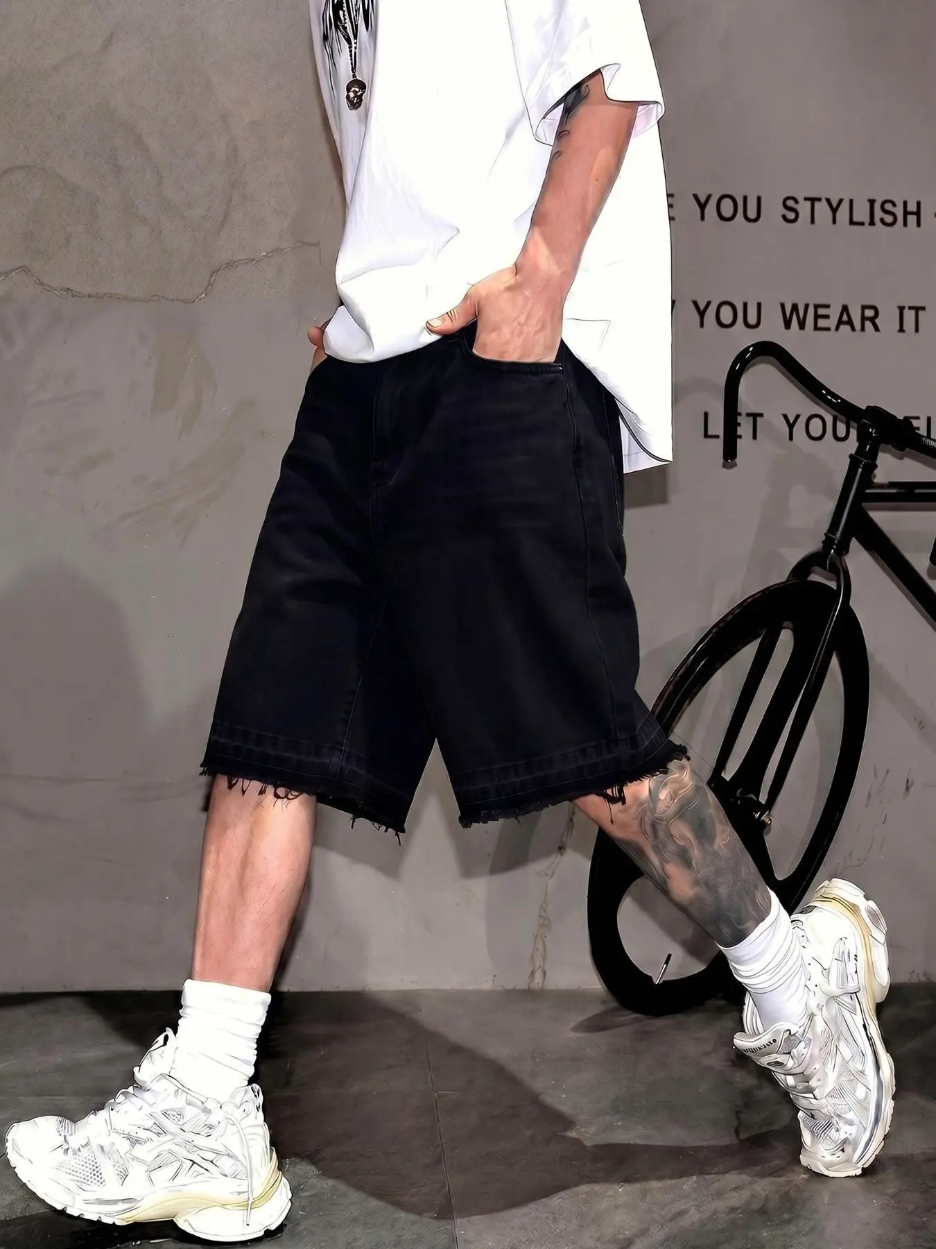 Men's Loose Fit Vintage Shorts, Y2K Street Style Streetwear, Cotton Material, Plain, Slant Pocket Design, Summer Wear, Relaxed Fit, Trendy and Versatile, Menswear