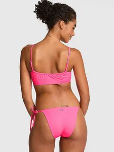 PINK Front-Tie Keyhole Bikini Top
