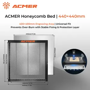 ACMER Laser Engraving Machine Honeycomb Cutting Pad - A fast laser engraving cutting tool, with product dimensions of 440×440mm, suitable for various size engraving and cutting tasks, compatible with 95% of laser engraving machines.