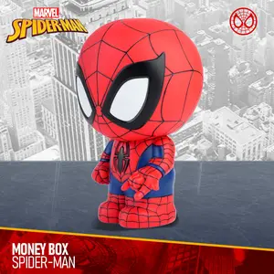1PC Marvel Officially Licensed Spider Man Money Bank Creative Collectible Figurine Movie Peripheral Decorative Statue Desktop Ornament Ideal Gift For Christmas Birthday And Holiday
