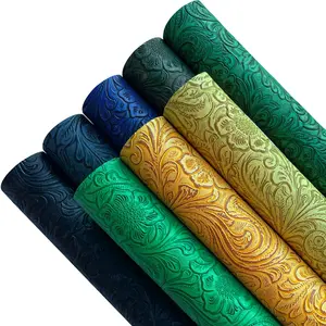 8pcs/set 21x30cm Retro Blossom Flowers Embossed Faux Leather Sheets Bump Textured Synthetic Leather Fabric for DIY Earrings Hair Bows Pouches Phone Case Book Cover Crafts Supply