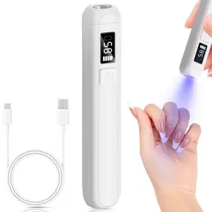 LKEnail Portable UV Nail Lamp Mini LED Gel Curing Light for Gel Polish USB Rechargeable Handheld UV Lamp for Home DIY Manicure Tools, White