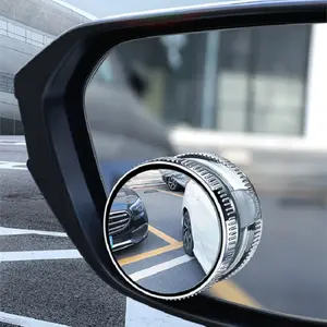 Car Rearview Suction Cup Mirror, 360° Blind Spot Mirror, Adjustable Round Frame Wide Angle Auxiliary Convex Mirror, 1 Piece Vehicle, Rearview Mirrors