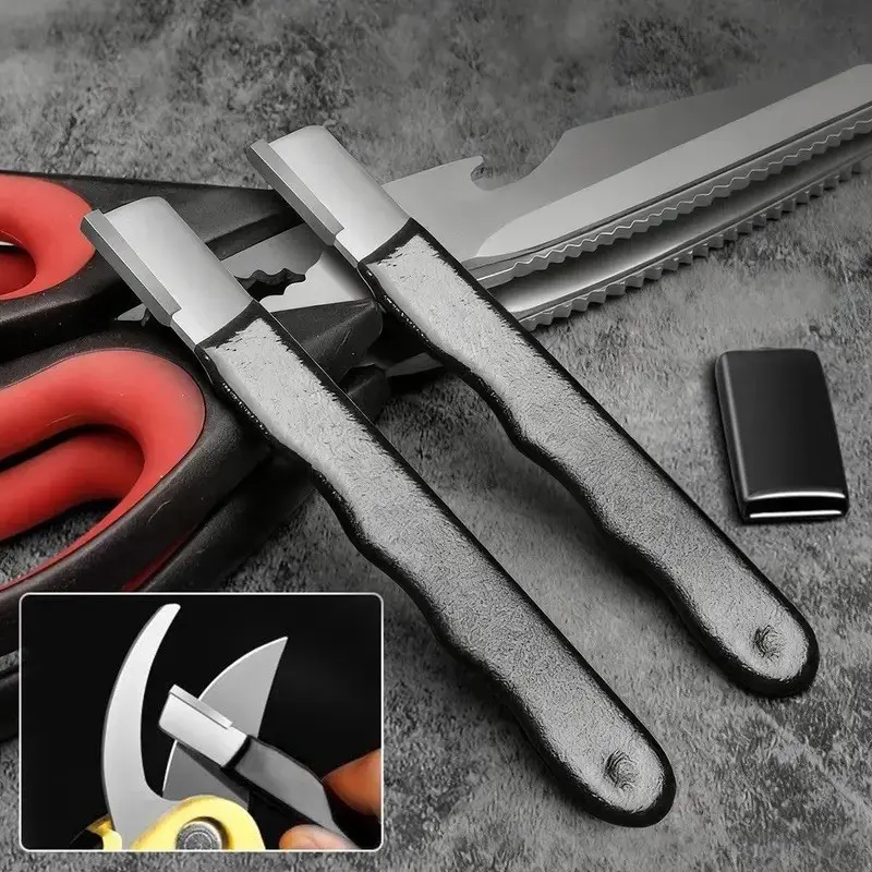 Portable Multi-Purpose Blade Sharpener Quick Sharpening Tool for Lawn Mowers Garden Tools Knives Pruners Scissors Black Carbide Sharpeners for Axes Hedge Shears Pocket Knives Sharpening Tool Manual Multifunctional Tool Versatile Tool
