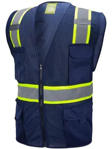 Navy Two Tones Safety Vest ,With Multi-Pocket Tool 803