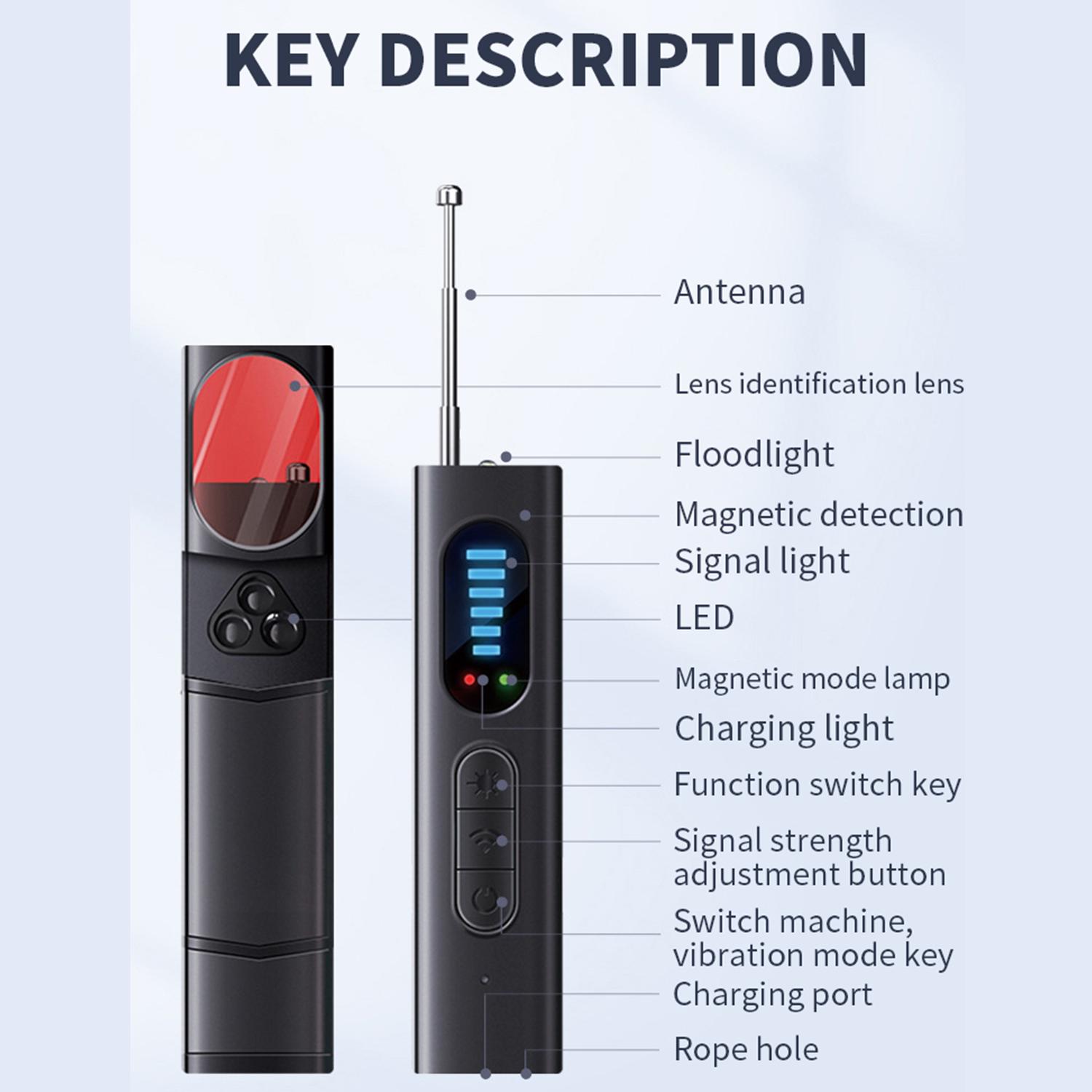 Hidden Camera detector GPS Tracker Device for Hotel, Airbnb, Travel, Car, Bathroom, Office, Wireless Signal Infrared Scanner, Anti-Positioning Monitoring, Hotel Anti-Spy Detector Security Detection Automatic Alerts Remote One Black Portable Protection Hidden Camera detector GPS Tracker Device for Hotel, Airbnb, Travel, Car, Bathroom, Office, Wireless Signal Infrared Scanner, Anti-Positioning Monitoring, Hotel Anti-Spy Detector Security Detection Automatic Alerts Remote One Black Portable Protection