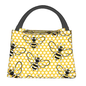 Lunch bag for both men and women, reusable hand-held insulation bag with bee pattern, is an essential item for outdoor camping and daily commuting. It is made of safe and durable insulation material, with a portable and stylish design