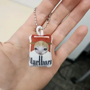 ciggy sad cat plushie keychain