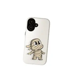 Cute Mummy Phone Case Tough iPhone Cover Cartoon Character Accessory Halloween Gift Fun Protective Shell for Kids