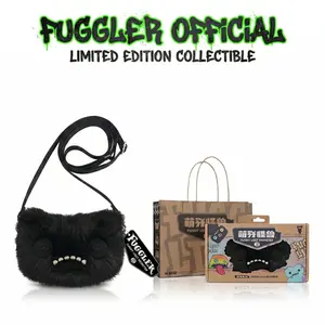 Fuggler Ugly Teeth Monster Crossbody Bag, Big Head Plush Shoulder Bag, Cute Weird Trendy Gift