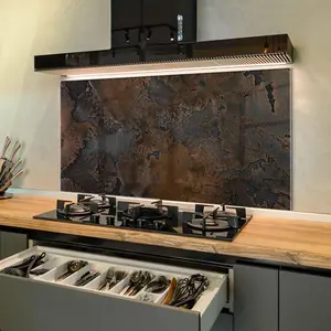 GCKG Rust on coarse metal surface Tempered Glass Kitchen Backsplash, Stove Back Cover, Stove Splashback, Cutting Board, Kitchen Wall Decor