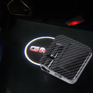 2pcs for GMC Universal Carbon Fiber Door Welcome Lights - Stylish LED Door Projector Lights for GMC Models, Easy Installation, Durable Design, Enhances Vehicle Aesthetics - Perfect Upgrade for GMC Trucks & SUV