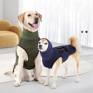 Dog Anxiety Vest, Reflective Dog Calming Jacket with Hat, Adjustable Breathable Dog Anxiety Shirt for Rainstorms, Fireworks, Vet Checks, Outfits